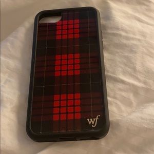 red plaid wildflower case for iPhone SE/6/7/8